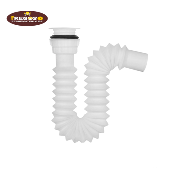 Cespol para fregadero flexible, rejilla blanca