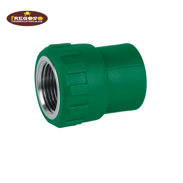 Adaptador hembra PPR, con inserto metálico