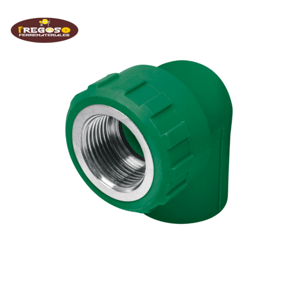 Codo 90º PPR con inserto metálico hembra