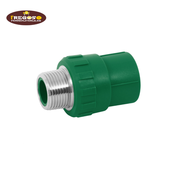 Adaptador macho PPR, con inserto metálico