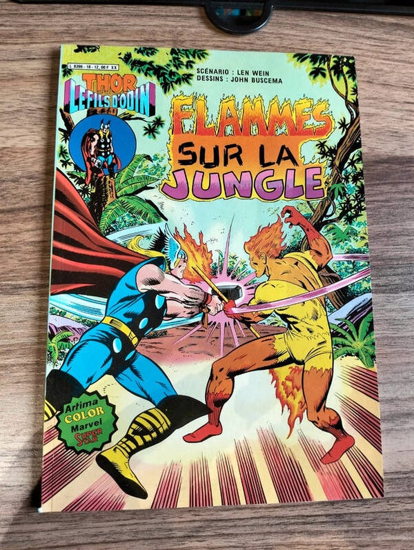 Thor le fils d'Odin n°18 : Flammes sur la jungle - Par Len Wein et John Buscema - Aux éditions Arédit paru en novembre 1982