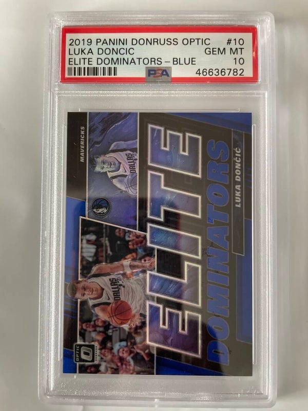 2019 Panini Donruss Optic Luka Doncic Elite Dominators-Blue /49 PSA 10