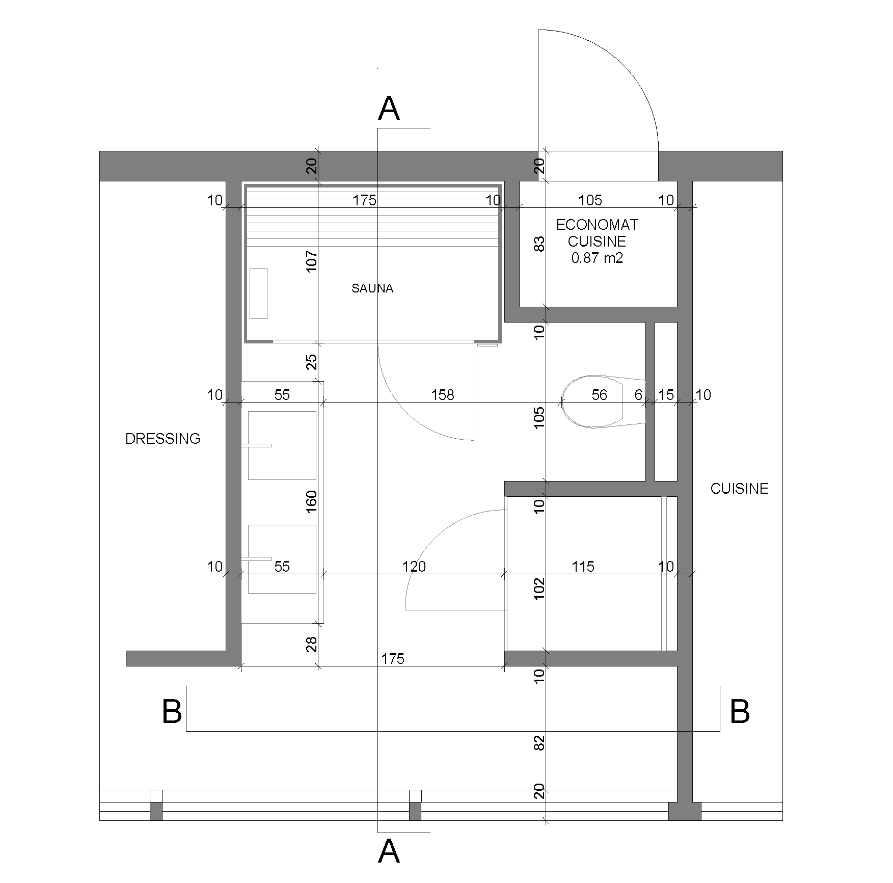 Plan technique_Rénovation salle d'eau_Magali Dériaz