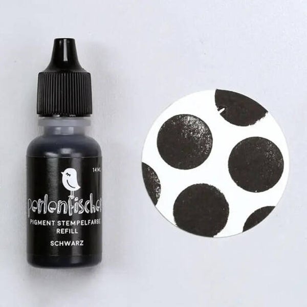 Pigment Stempelfarbe Refill | schwarz