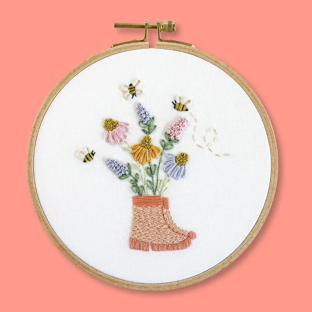 Stickset | blumige Stiefel