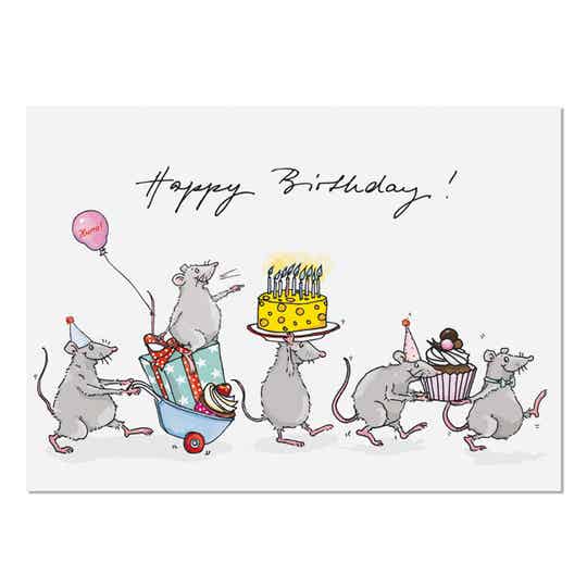 Postkarte | Mäusegeburtstag