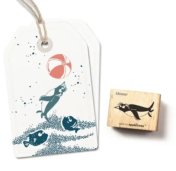 Stempel | schwimmender Pinguin Hanne