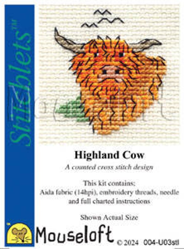 Highland Cow - Stitchlets - Zählbare Kreuzstich Set