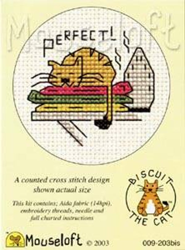 Perfect! (warm ironing) - Biscuit the Cat - Zählbare Kreuzstich Set