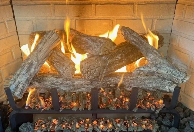 18" Lost River Products Platinum Vented Gas Logs with Millivolt On/Off Remote