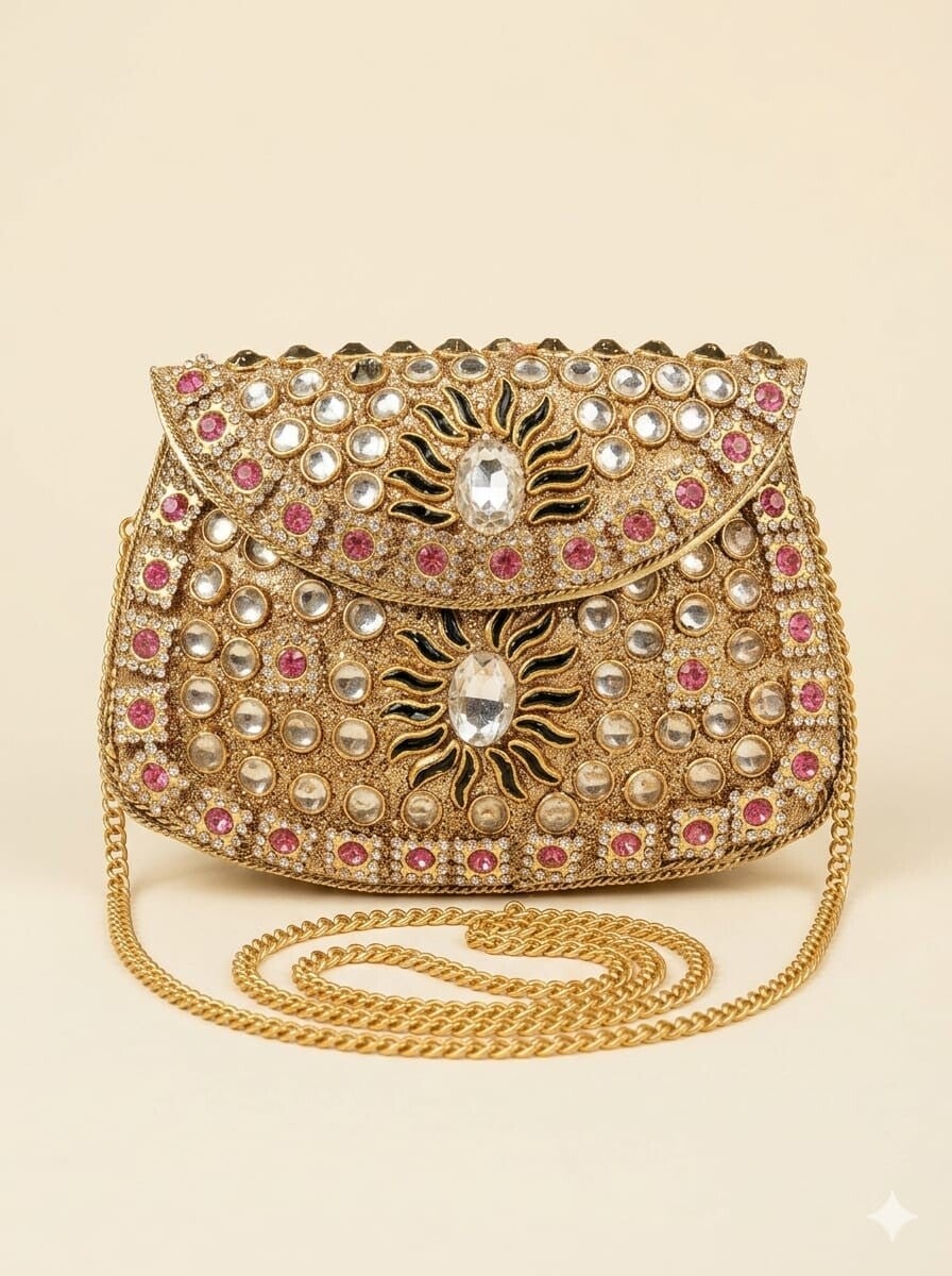 Designer metal mini clutch