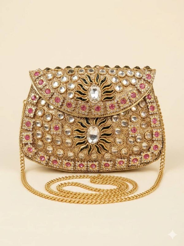 Designer metal mini clutch