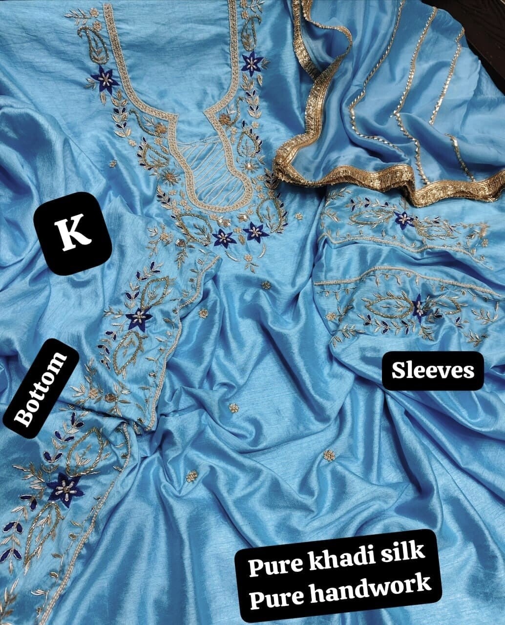 Designer K's3 piece wedding party wear, bridal wear Punjabi salwar suit, sharara, garara