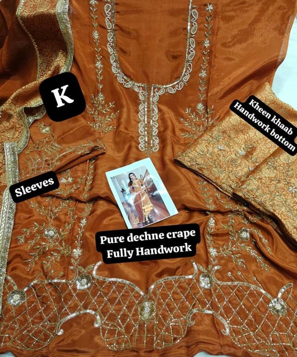 Unstitched 3 piece wedding guest, Bridal out fit, brides maid ,plazo,sharara, lehnga