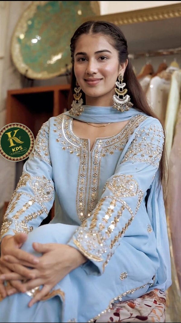 Unstitched 3 piece wedding guest, Bridal out fit, brides maid ,plazo,sharara, lehnga