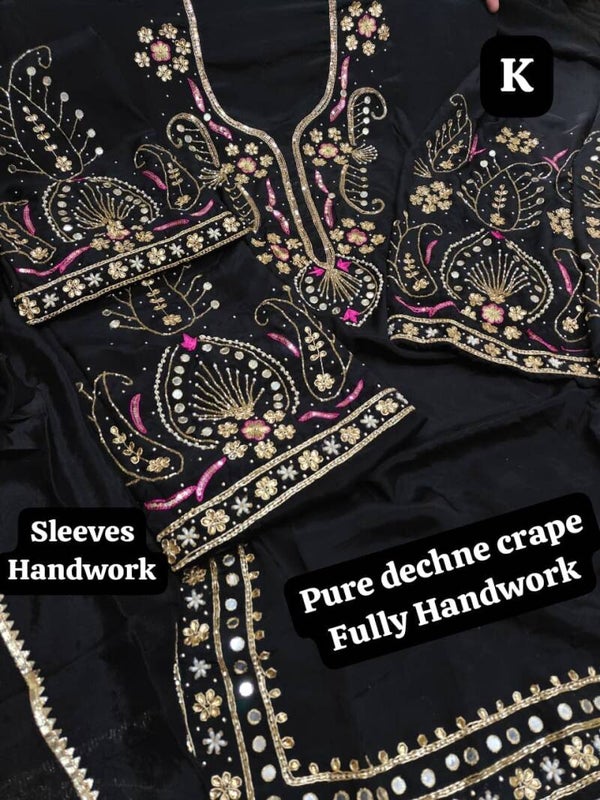 Unstitched 3 piece wedding guest, Bridal out fit salwar suit, sharara, plazo, lehnga