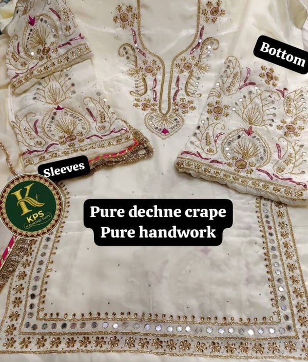 Unstitched 3 piece wedding guest, Bridal out fit Salwar suit, Lehnga, Plazo, Sharara