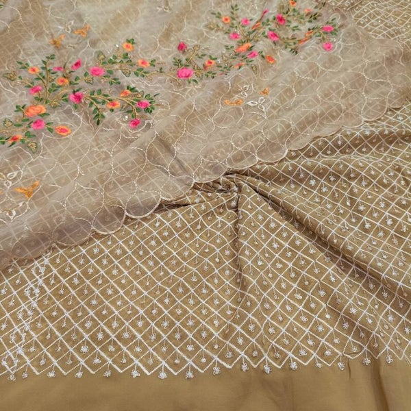Georget sequin emb work ,Organza emb work dupatta For Sharara, lehnga Salwar Suit