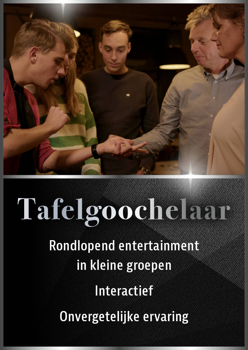 Tafelgoochelaar op bedrijfsfeest