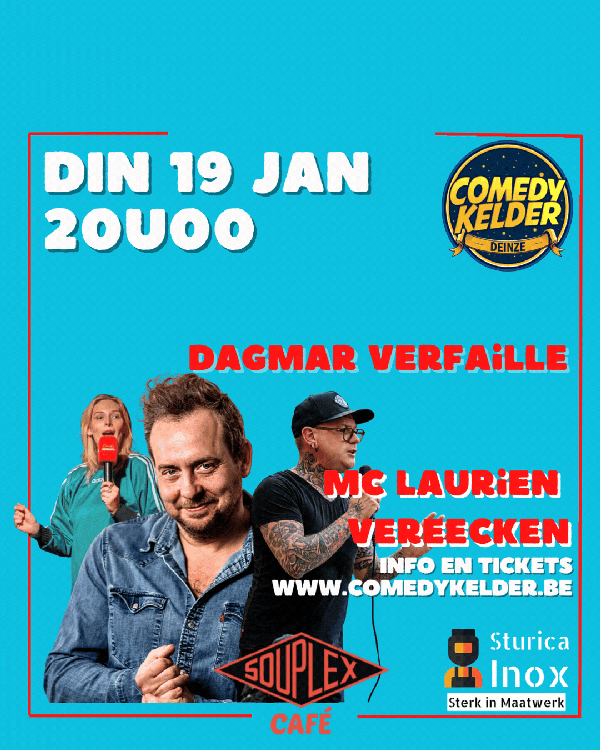 Comedy Night - 19/01/27 met Dries Heyneman, Dagmar Verfaille en MC Laurien Vereecken