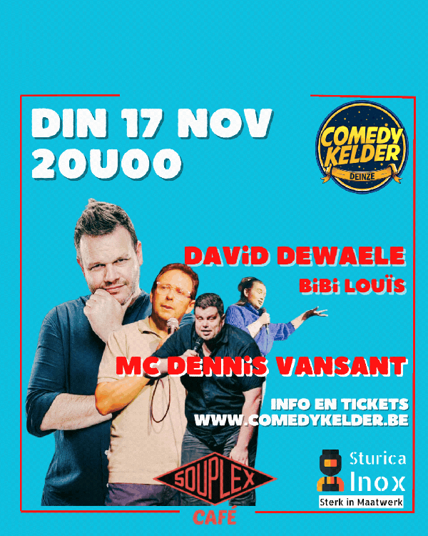 Comedy Night - 17/11/26 met Jan Linssen, David Dewaele en Bibi Louïs. MC Dennis Vansant