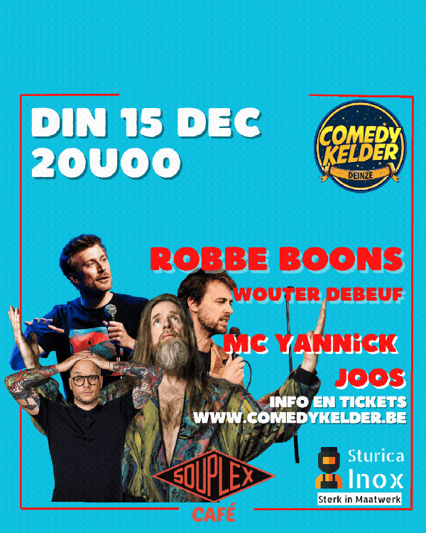 Comedy Night - 15/12/26 met Jeroen Leenders, Robbe Boons en Wouter Debeuf. MC Yannick Joos