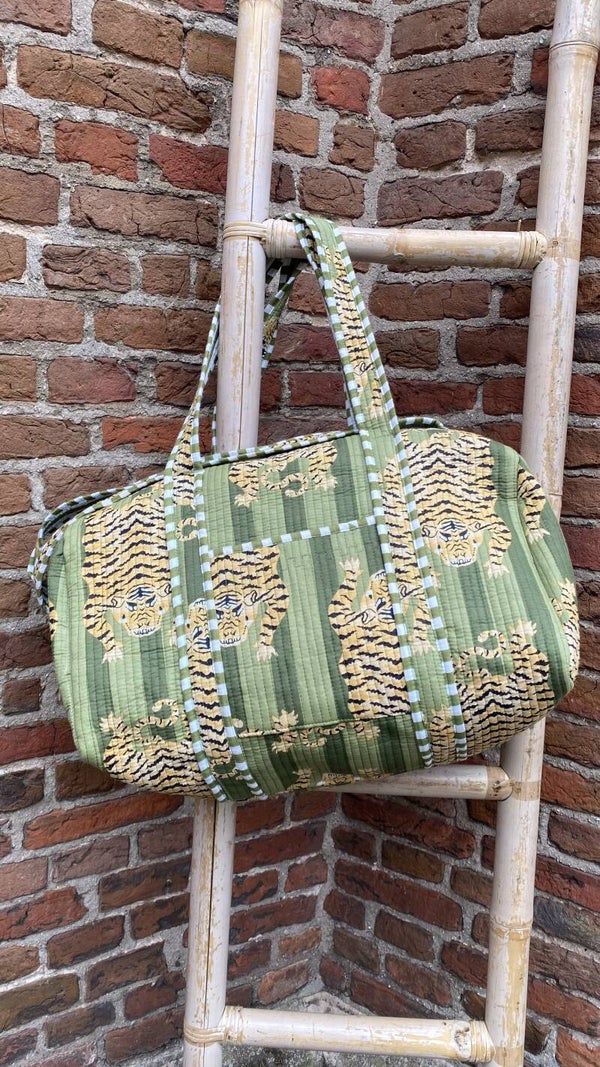 Weekendtas Tijgerprint Groen