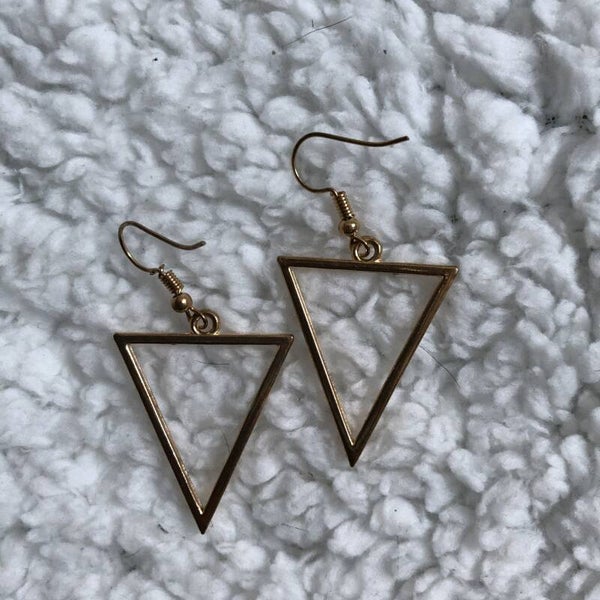 Gouden triangel oorbellen