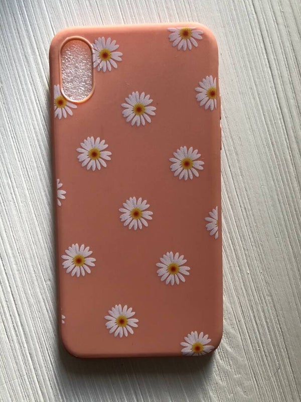 Roze met bloemetjes telefoonhoesje iPhone X