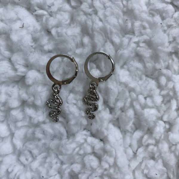 zilvere slangen oorbellen