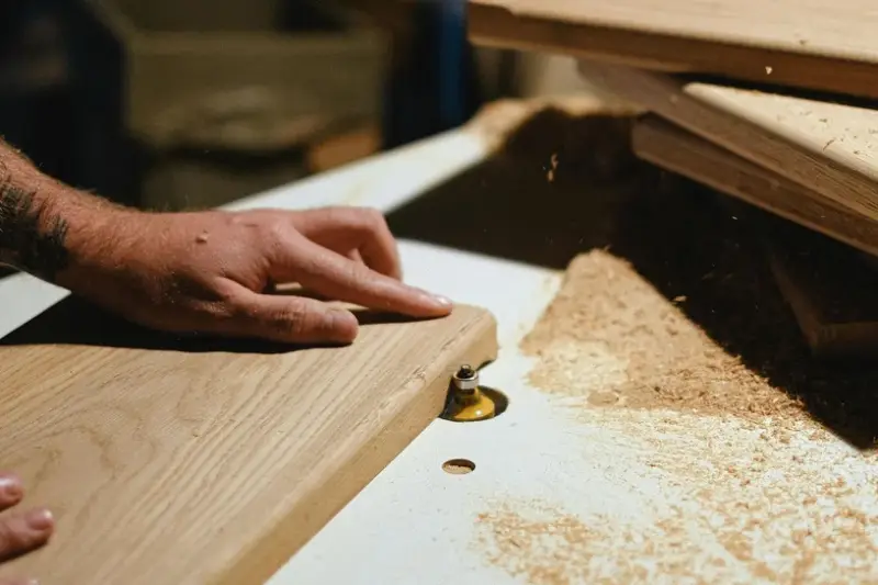 Kanten werden entgratet / Sligns Holzschilder