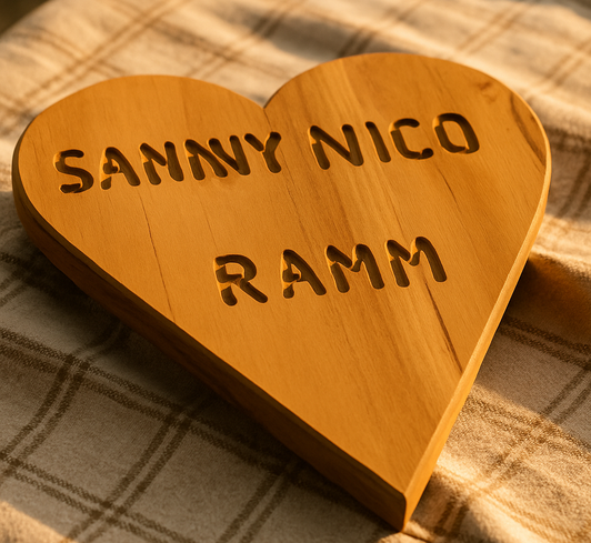 Holzschild in Herzform von Sligns