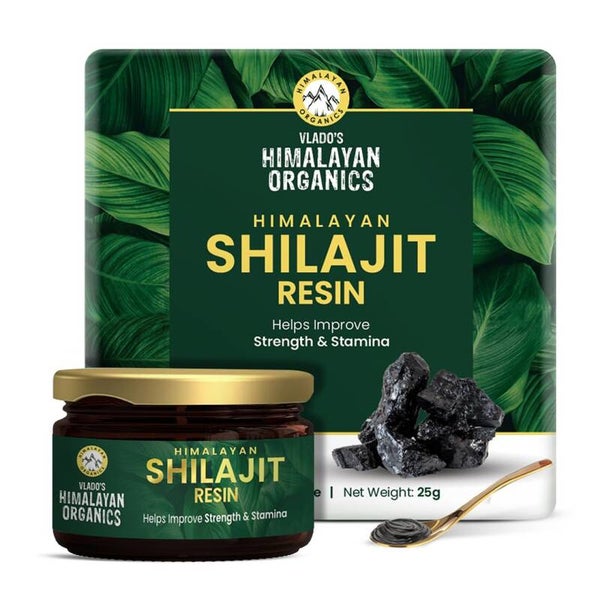 Vlado's Himalayan Organics Pure Shilajit Resin 25g Pack for Energy, Strength, Stamina, Performance, Endurance, Maximum Potency