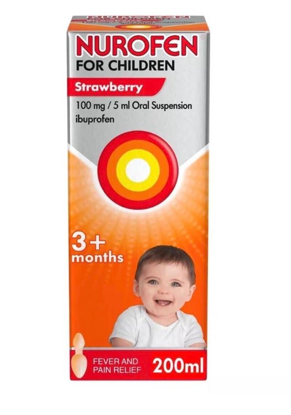 Nurofen for Children 3 months plus strawberry 100mg/5ml oral suspension 200ml