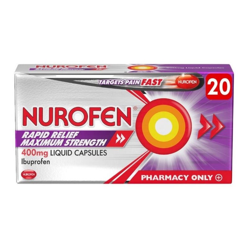 Nurofen Ibuprofen Rapid Relief Max Strength 400mg - 20 Capsules