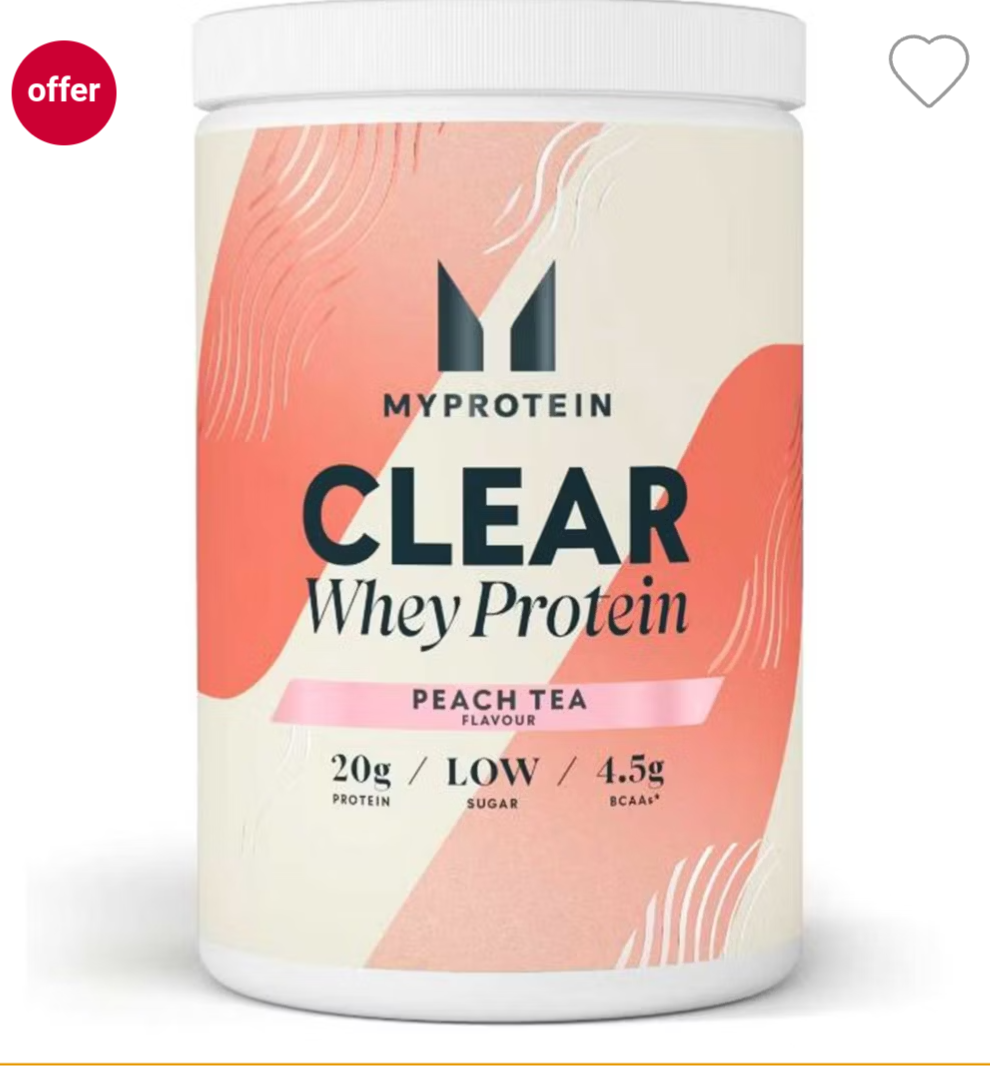 Myprotein Clear Whey Protein, Peach Tea, 20 Serve, 488g