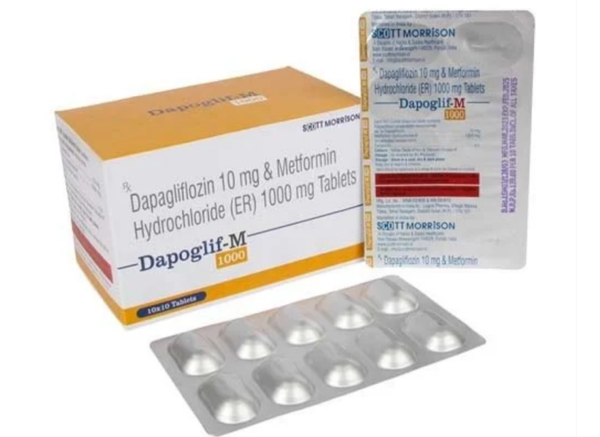1000mg Dapoglif Dapagliflozin Metformin Tablet, Strength: 10 mg / 1000 mg