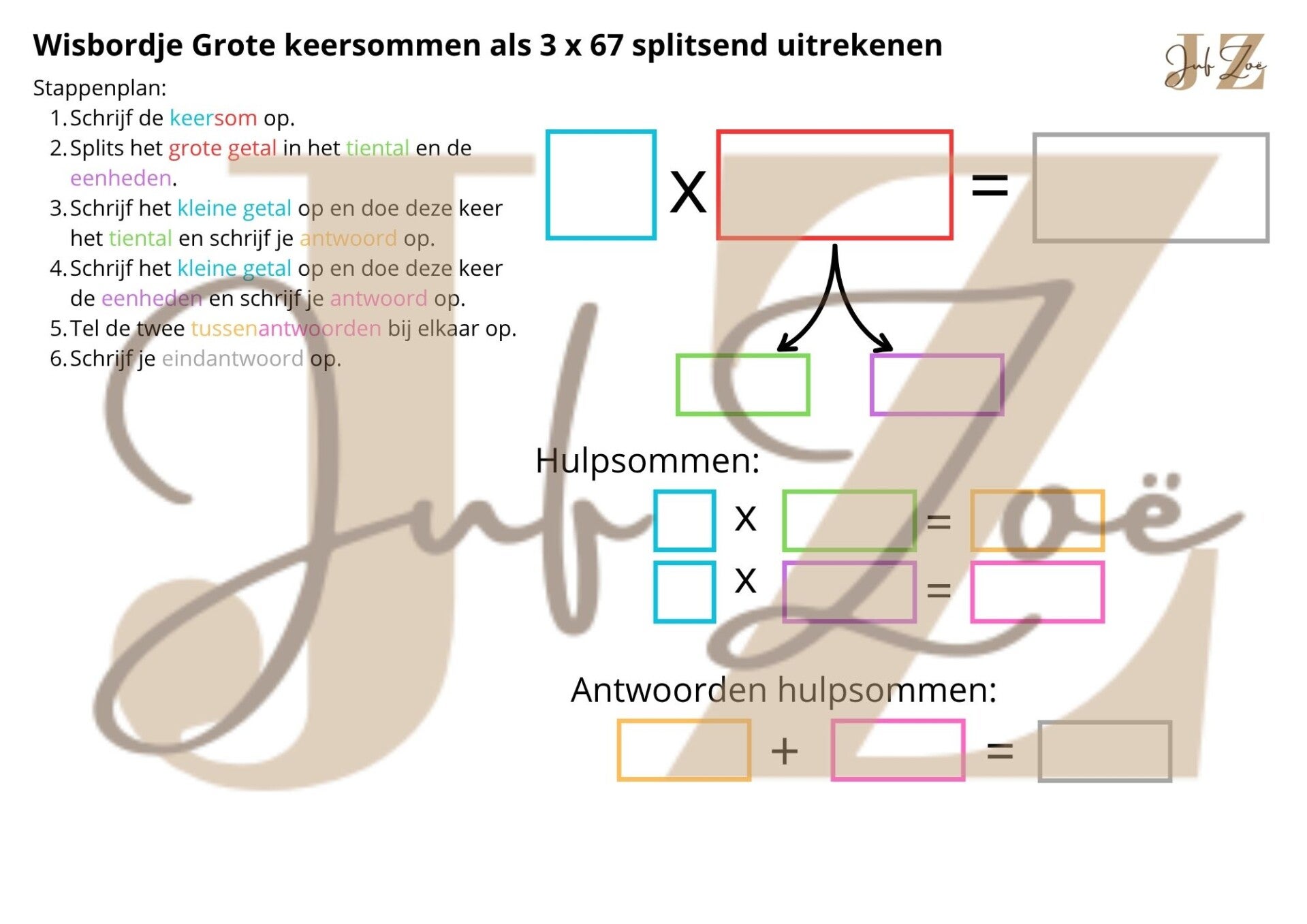 Wisbordje Grote keersommen als 3 x 67