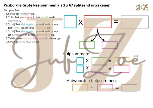 Wisbordje Grote keersommen als 3 x 67