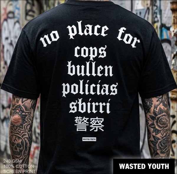 No Place For Cops I Shirt black