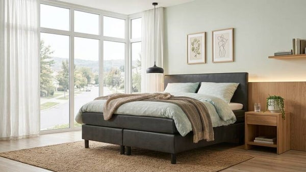 Boxspring Luxor | Luxe lederlook & gratis topper