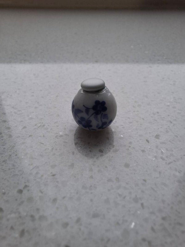 Blauw/wit potje