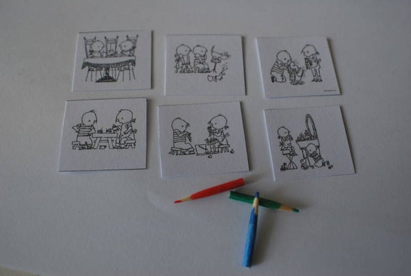 Kleurplaten met kleurpotloden