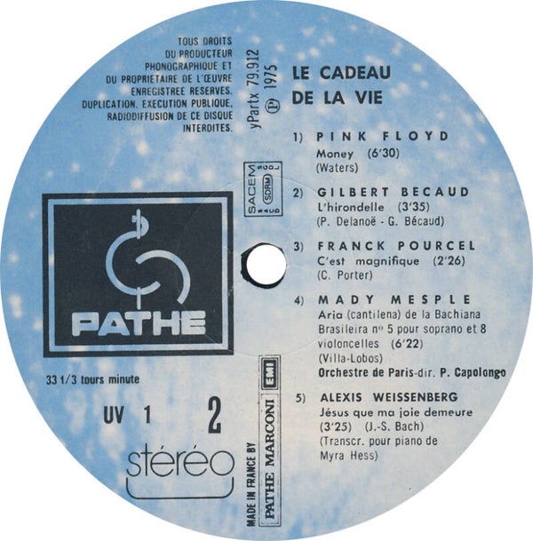 Pink Floyd et al. - Le Cadeau De La Vie [France] - LP