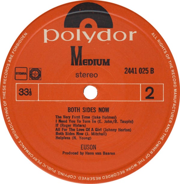 Euson - Both Sides Now [Holland] - LP