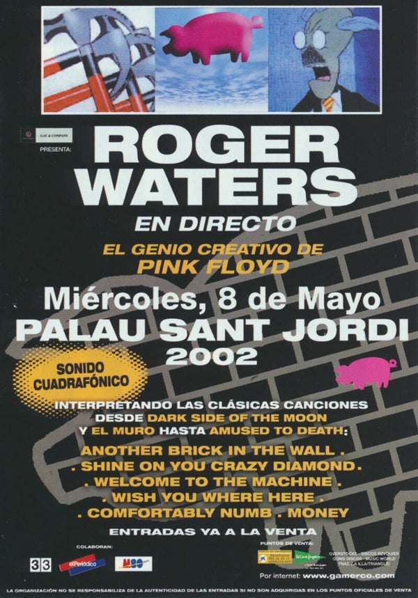 Roger Waters - Palau Sant Jordi, Barcelona, May 8, 2002 [Spain] - Handbill