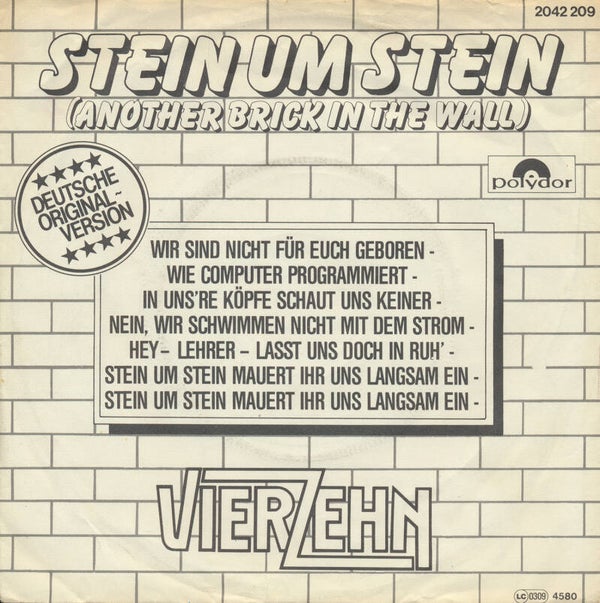 Vierzehn - Stein Um Stein (Another Brick In The Wall) [Germany] - 7"