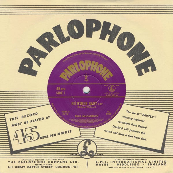 David Gilmour - Paul McCartney – No Other Baby [UK] - 7"
