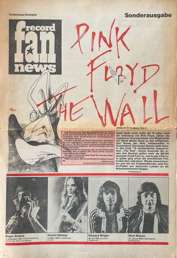 Pink Floyd - The Wall - Fan Record News - 1981 [Germany] - Magazine