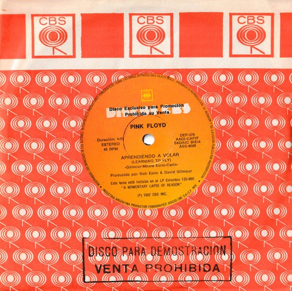 Pink Floyd - Learning To Fly [Argentina, promo] - 7"